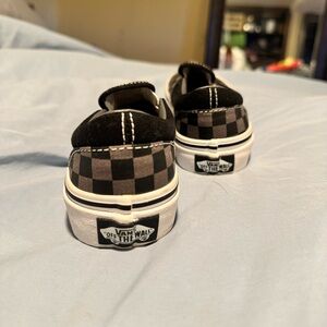 Boys size 1 vans. Black and grey checkers